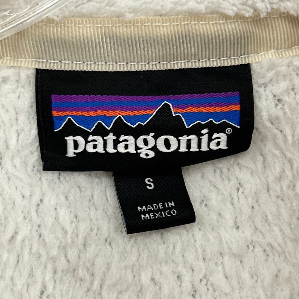 Patagonia Pullover Retool Snap-T Womens Small Polartec Pocket White Raw Linen - Picture 6 of 16